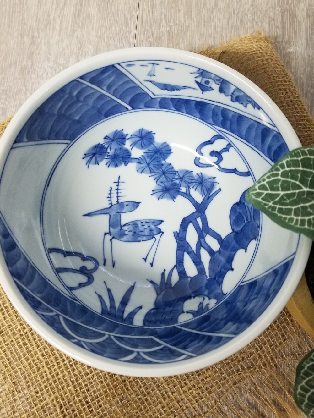 Blue/White Japanese Bowl With Deer Design